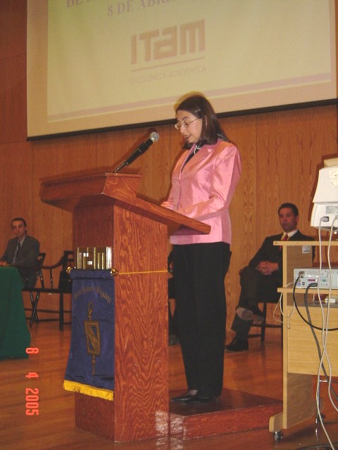 Lic. Claudia Bazúa, Tesorera de la Federación y Miembro Honorario del Capítulo BGS ITAM